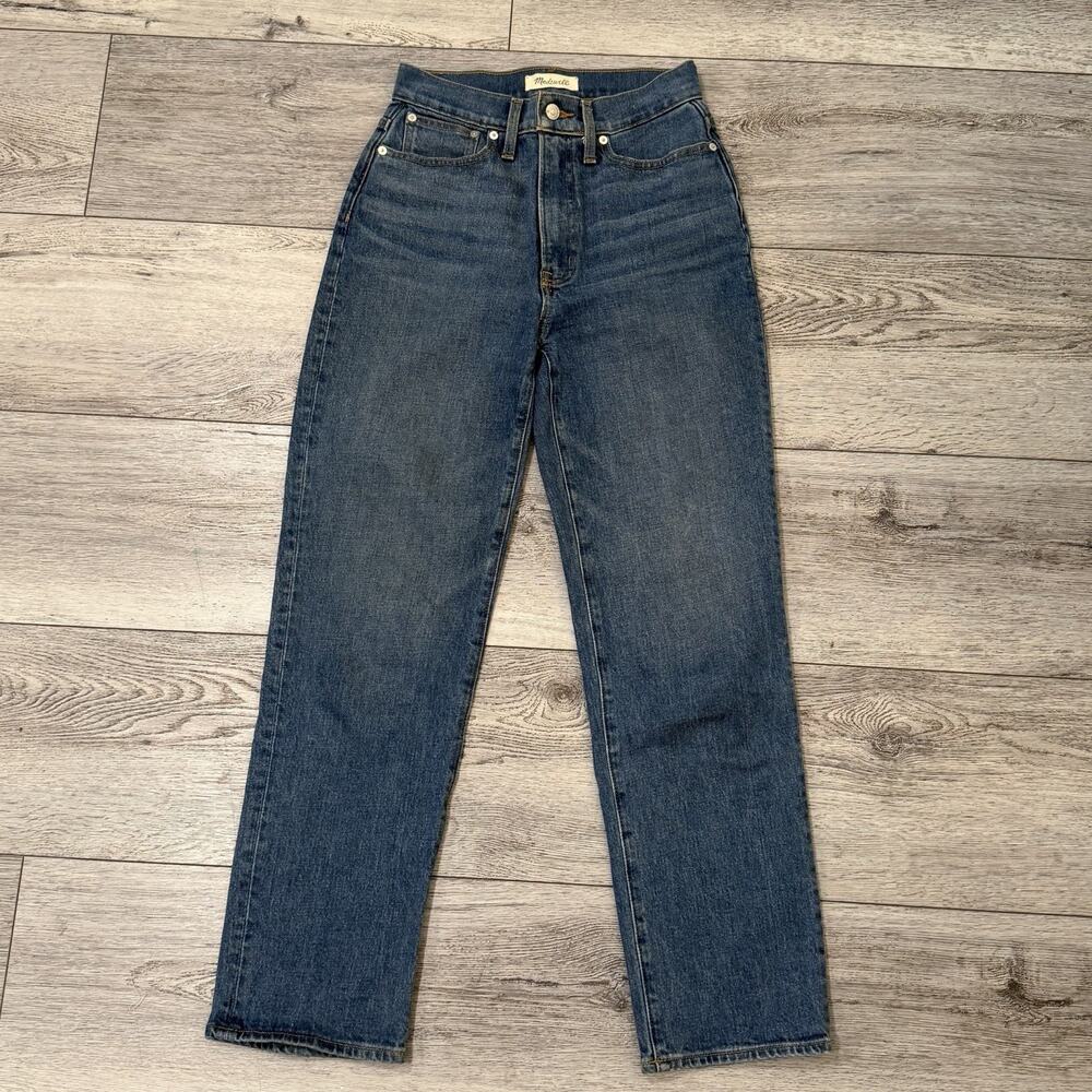 Madewell Womens 25 The Perfect Vintage Straight Jean in Mid Wash preppy minimal